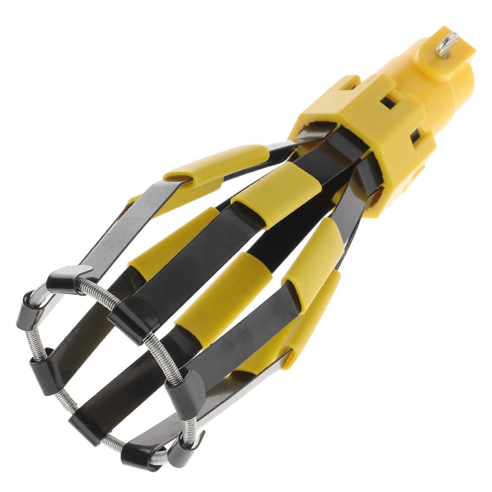 Light Bulb Removal Tool Household Lamp Replacing Tool For Indoor Use Yellow Plastic Telescopic Rod Design 1Pack