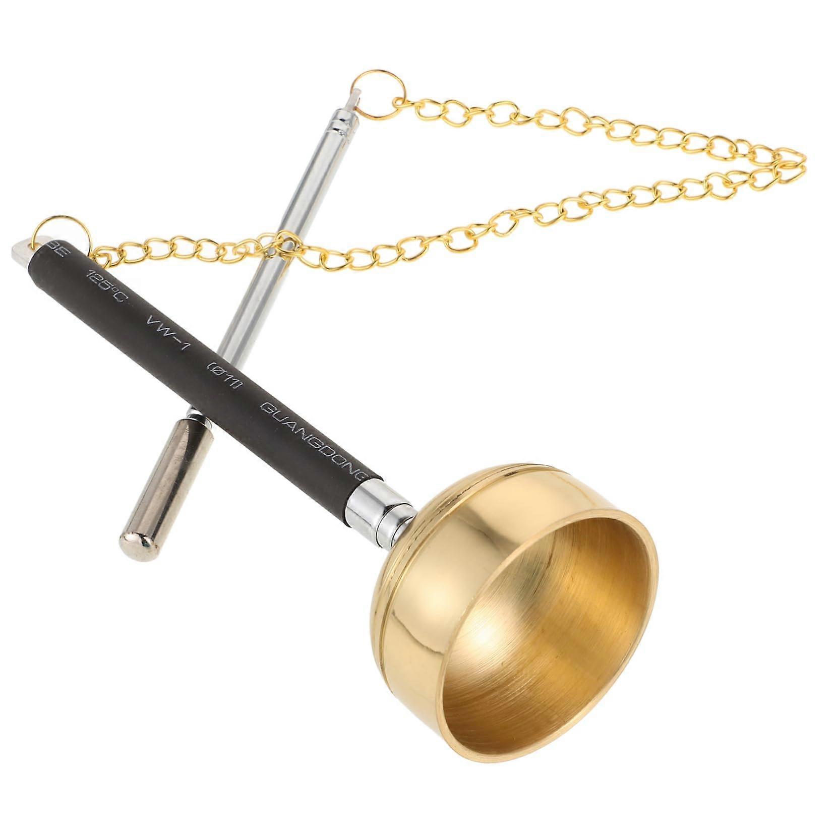 Bronze Yinqing Dharma Instrument Copper Percussion Musical Tool Compact Buddhist Accessory Delicate Yin-Qing Black Design
