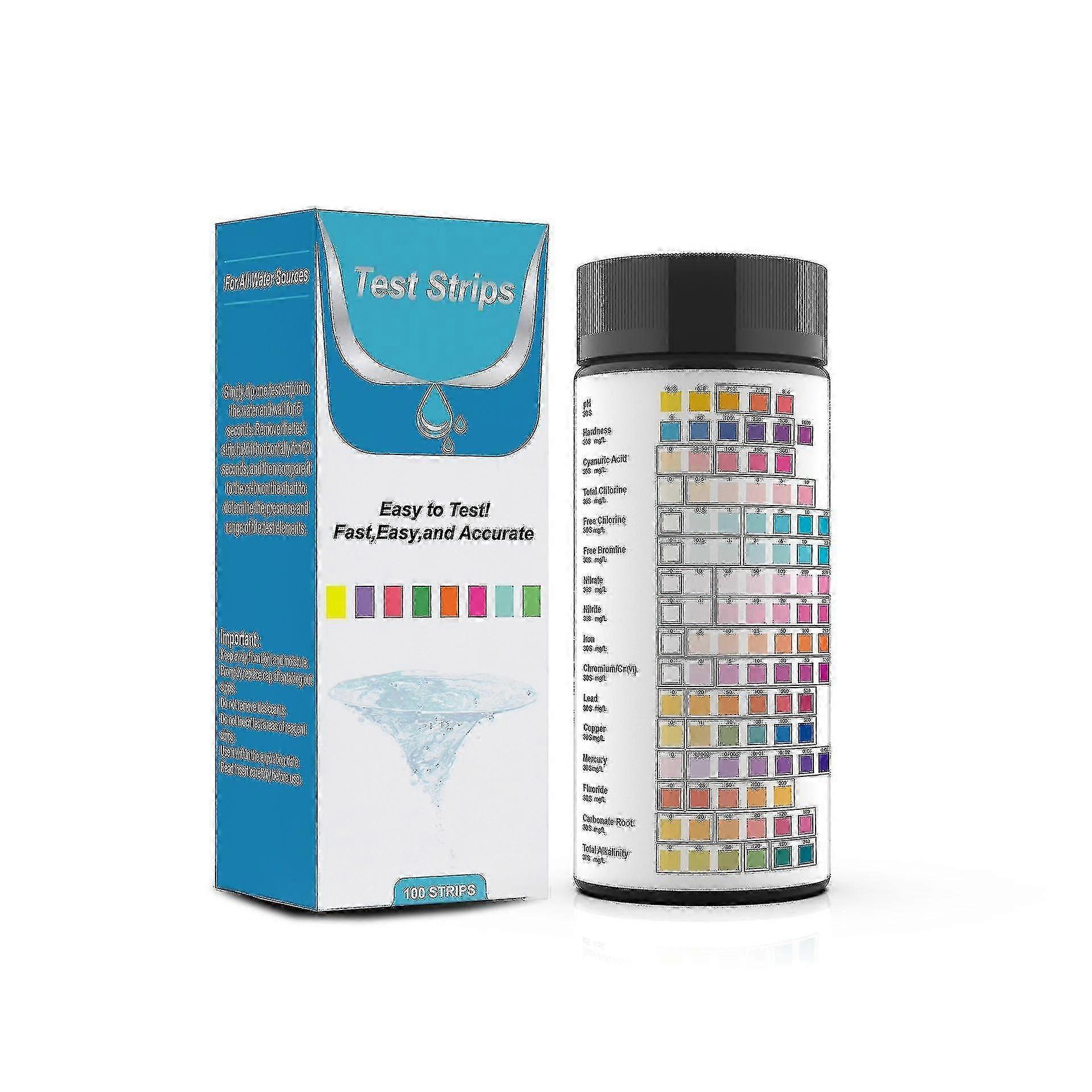 2025 50 bandelettes de test d’eau, kits de test d’eau 16 en 1 pour l’eau potable. Bandelettes de test rapide Kit de test d’eau pour l’eau de piscine du robinet de puits