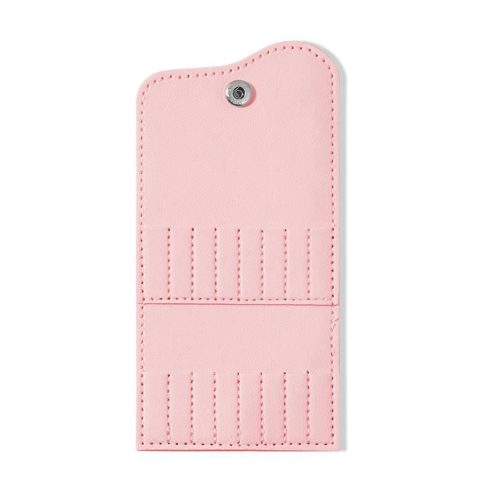 Professional Manicure Drill Bit Case Secure Snap Lock System Color Multi Compartment PU Beauty Tool Pouch  Pink