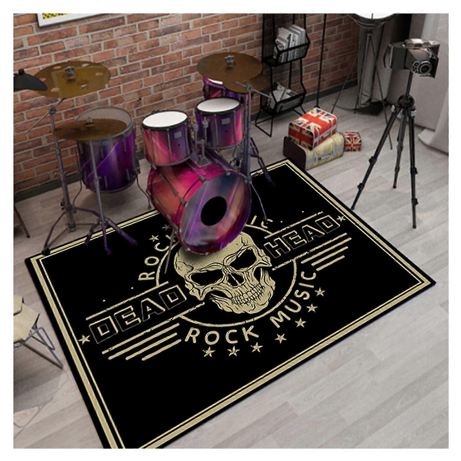 Professional Drum Rug, Non-Slip Drum Soundproof Mat, Electronic Drum Floor Mat with Dense Fabric for Bass Drum, Snare, Percussion