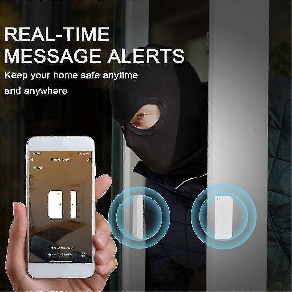 Tuya WiFi Smart Door Sensor Switch Handle Window Alarm Support Voice Control By Home and Alexa