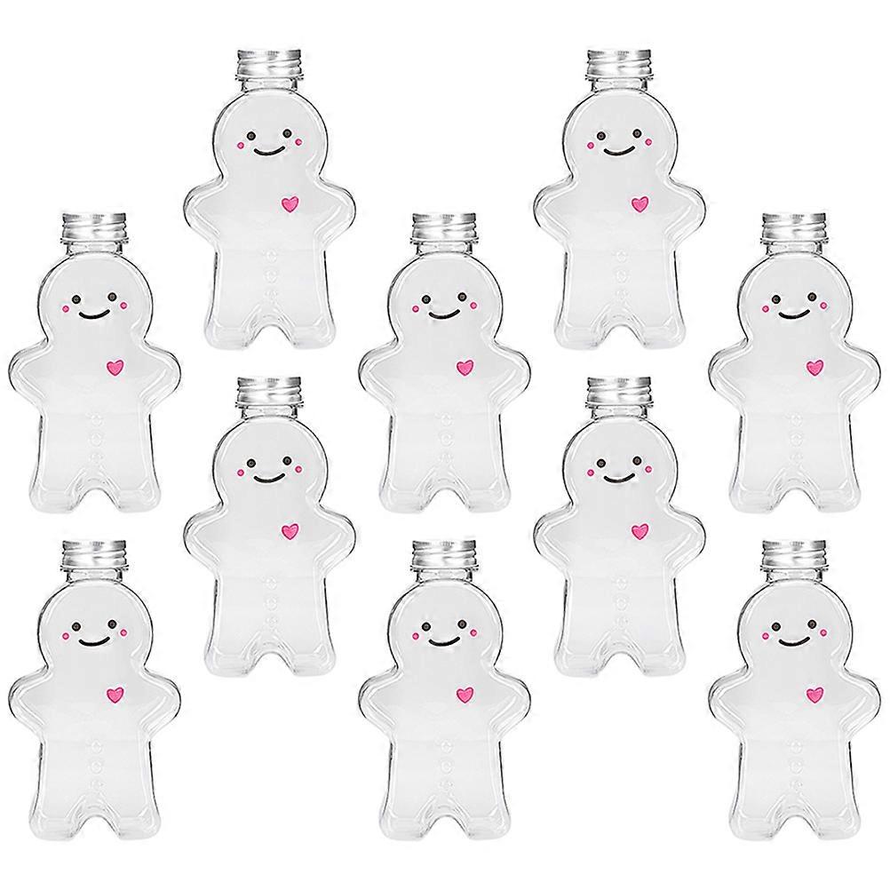 Party Candy Jars Gingerbread Man Shaped Bottles Home Use PET Material 700ml 10Pcs