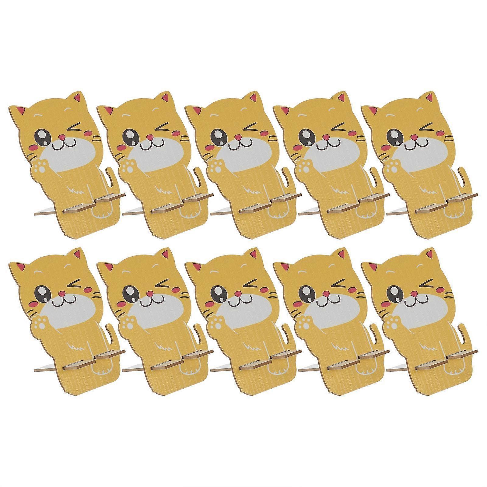 Support de téléphone portable Base en bois Support de téléphone portable à usage domestique Support fort 10Pcs