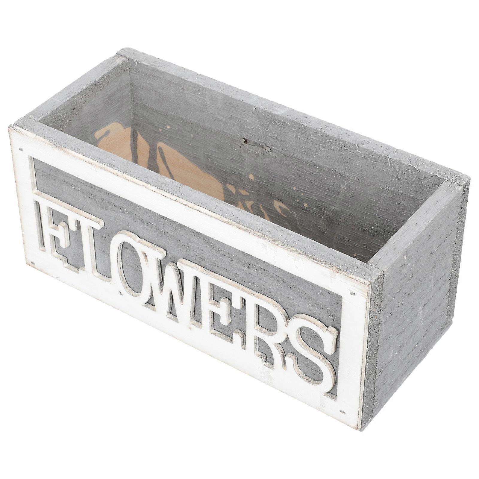 Retro Style Grey Plastic Planter Box for Home Decor and Succulent Lovers 7 Inch