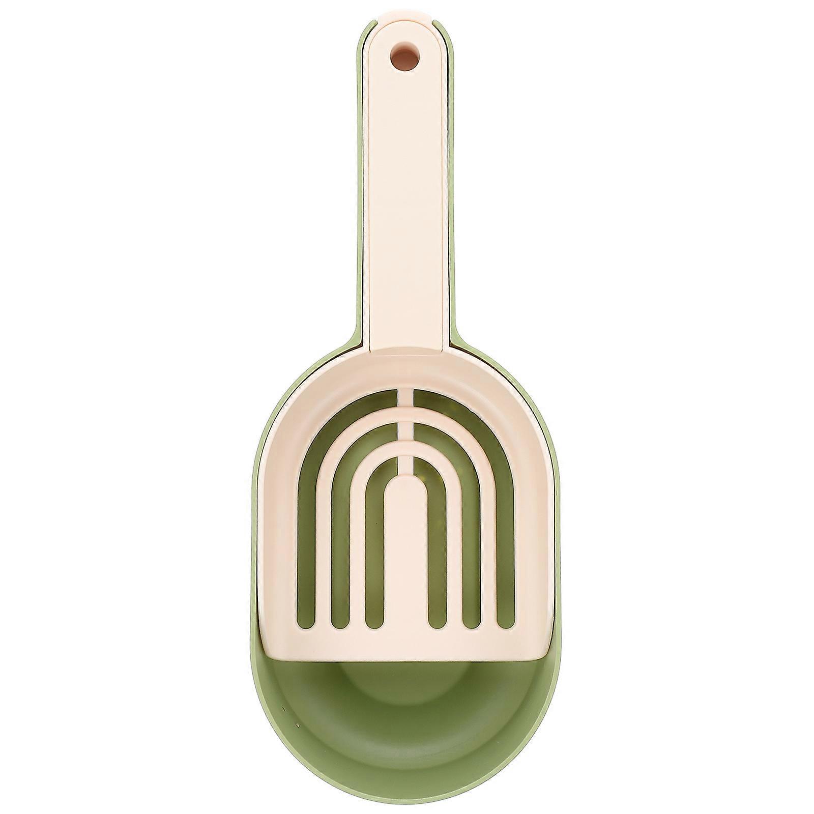 Pet Litter Scoop Multi-Functional Square Shaped Cat Litter Box Scooper 29X11.5X5CM Green Durable 1Set