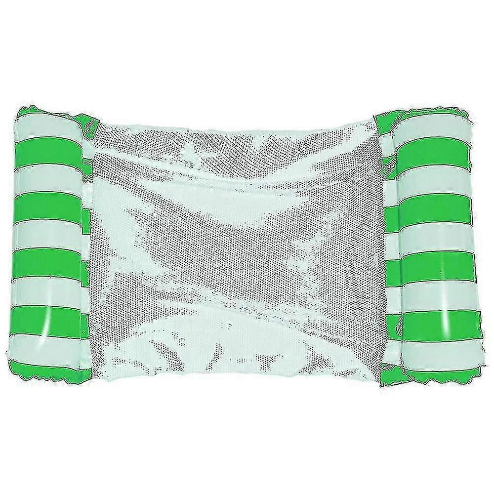 Water Hammock, Swimming Pool Beach Floating Recliner Inflatable Striped Green