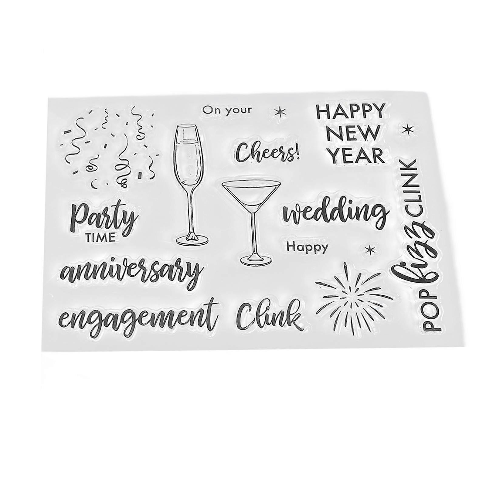 2Pcs Clear Stamp Set TPR Clear Imprint Healthy Nonirritating Recyclable Practical Transparent Stamps for Card Making