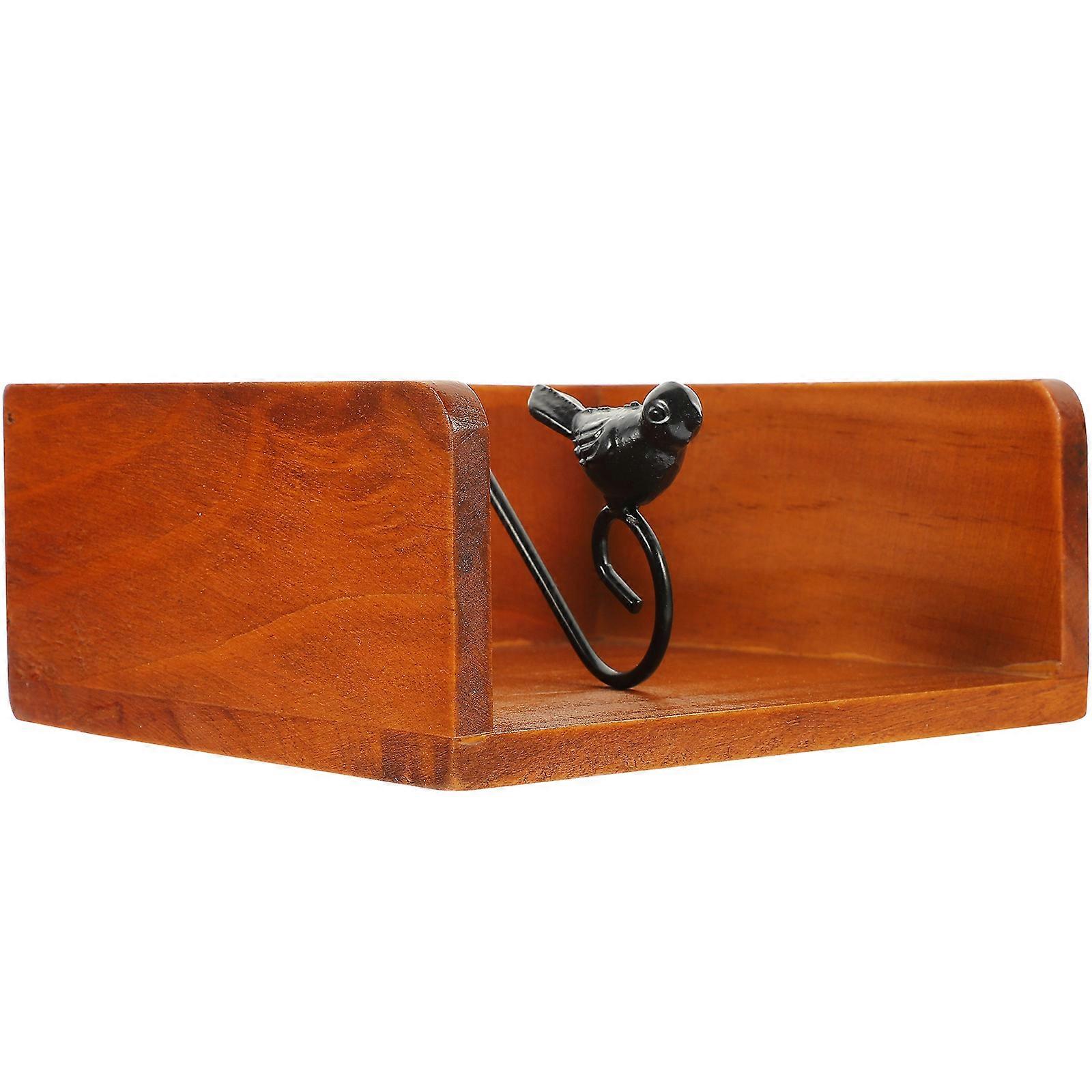 Wood and Metal Napkin Holder – Vintage Finish Tissue Dispenser for Kitchen, Cafe or Restaurant Countertops – Compact Tabletop Napkin Organizer