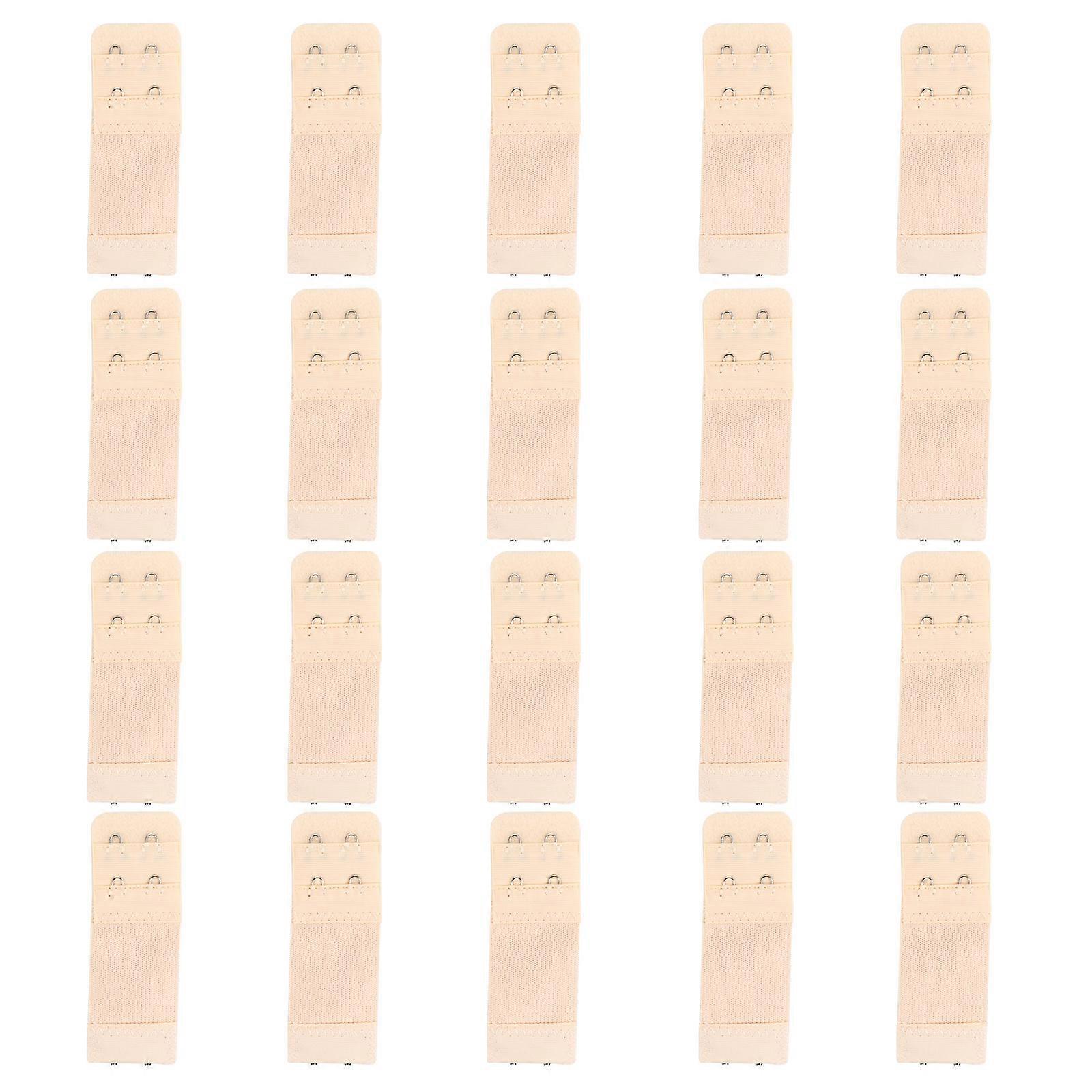 Extension Strap For Fat People Bra Extender Buckle Women Underwear Beige 2 Rows Two Hooks 20Pcs