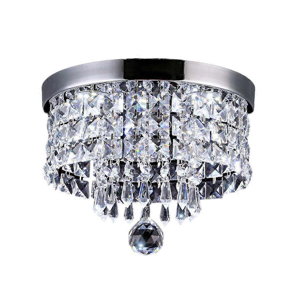Modern Simplicity Crystal Ceiling Lamp with Silver Finish for Lighting 20CM