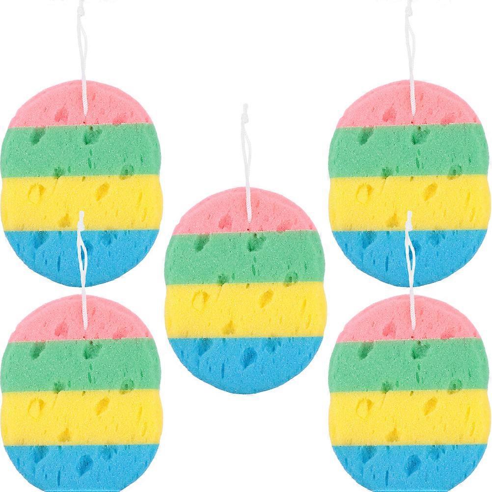 5pcs Soft Exfoliating Bath Sponges for Body Wash – Lightweight, Quick Drying, Travel Friendly for Relaxing Shower Experience