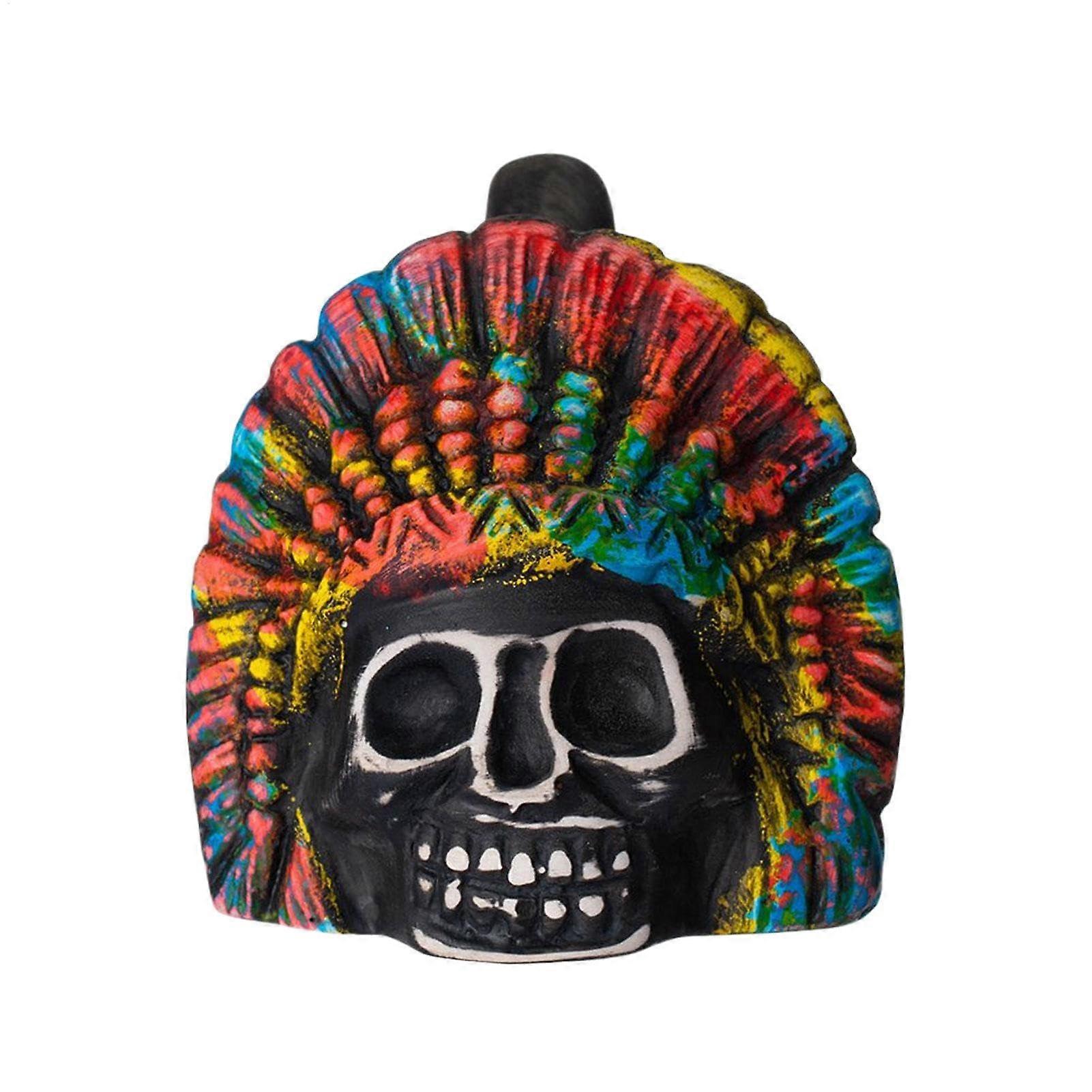Todes Whistle, Aztec Whistle, Ceramic Portable Skull Spooky Whistle, Folk World Wind Instruments for Indoor and Outdoor Use