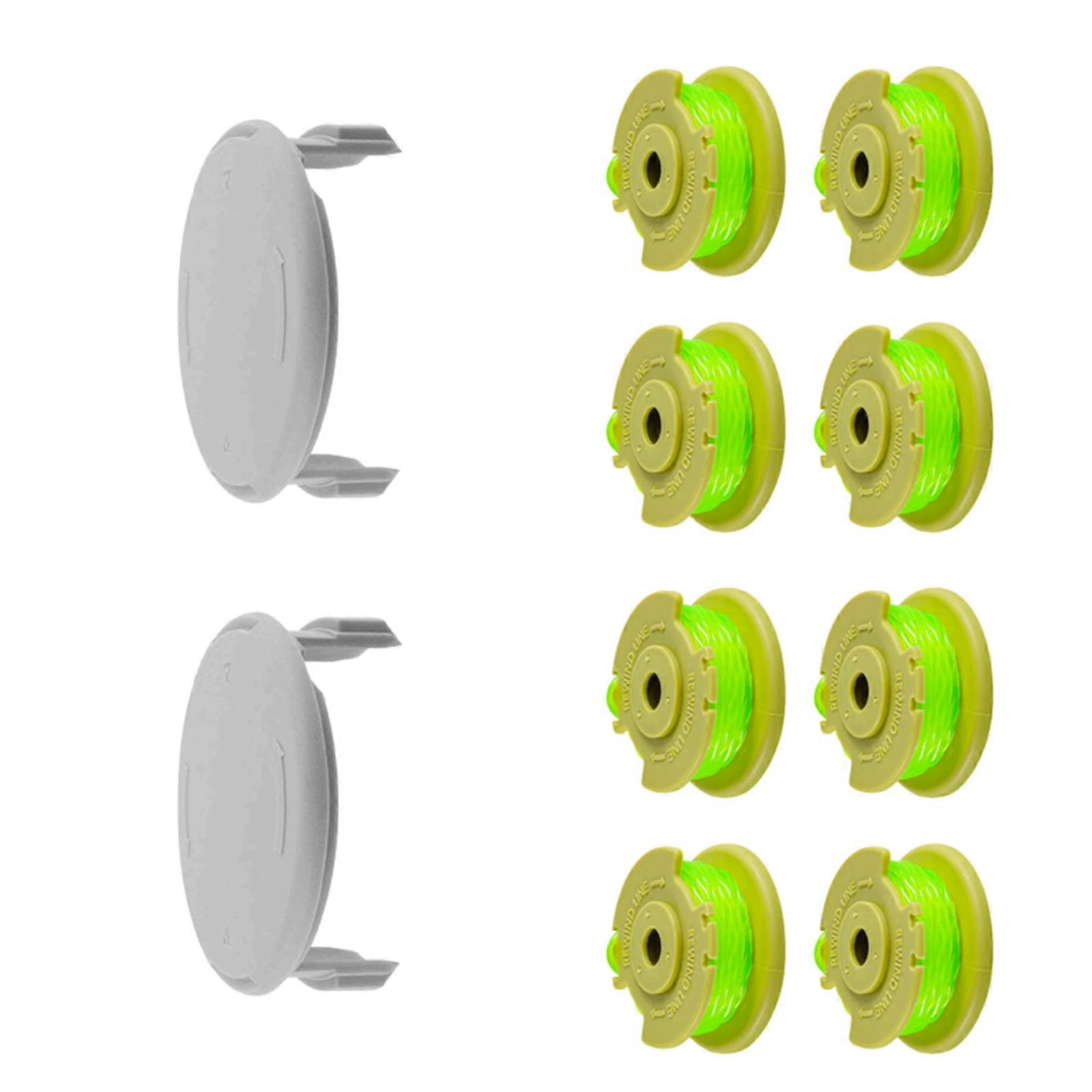 8Spool Replacement +2Protective Covers Durable Weeds Wackers String Universal Fit for AC80RL3/AC14HCA Trimmer Heads Multicolor
