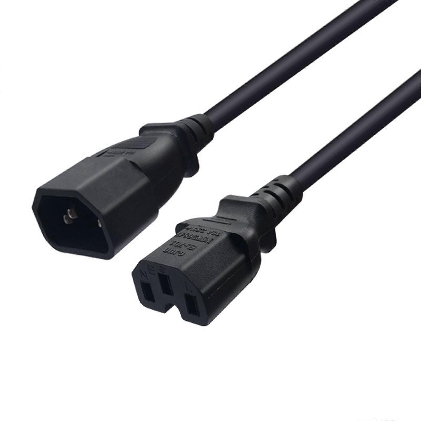 IEC 320 C14 3Pin Male to IEC 320 C15 Female Cloverleafs Power Cable Cord for Laptops Notebook Power Adapters Multicolor