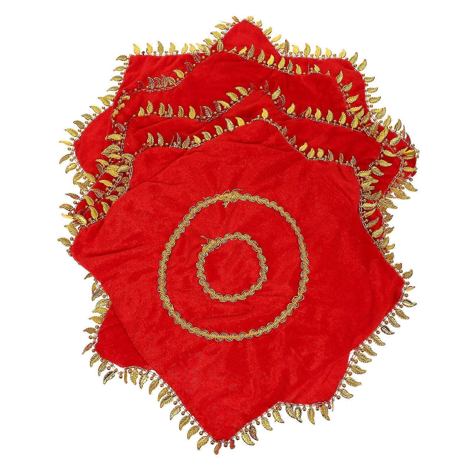 Red Dance Handkerchiefs Set of 4 Lightweight Stage Performance Towel Props for Carnival Easy Spinning Portable Accessories