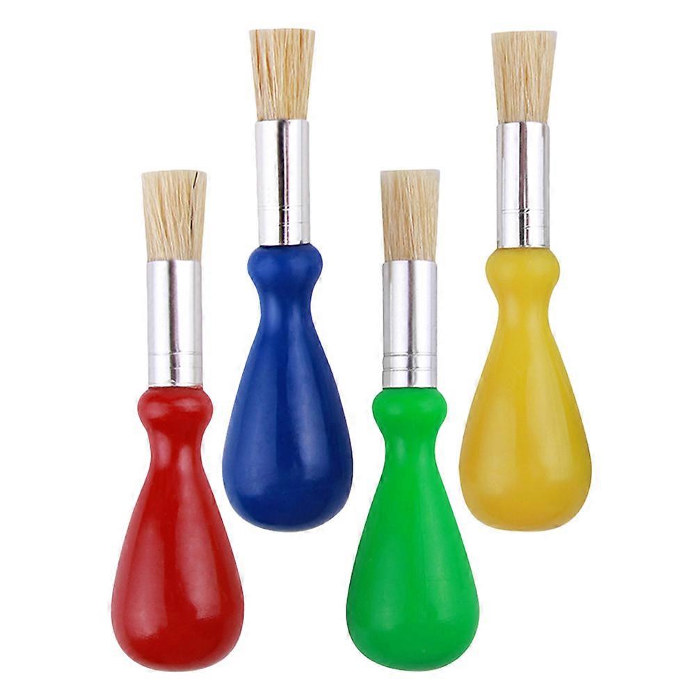 Watercolor Art Brush Set for Painting with 4Pcs Toddler Paint Brushes Assorted Color