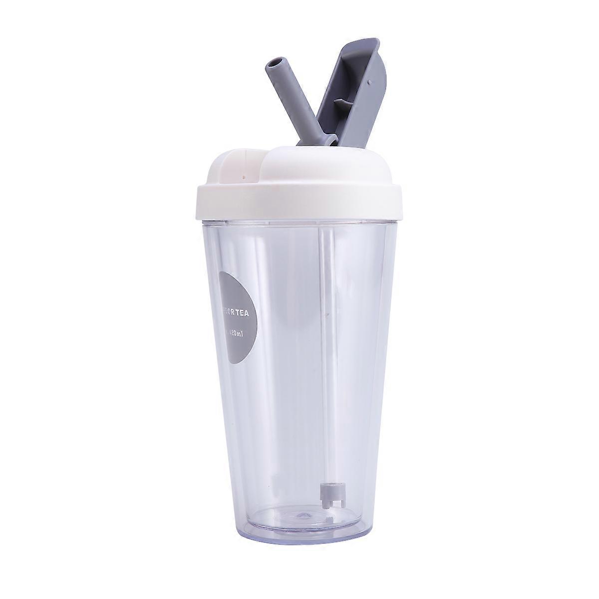 Sports Bottle With Straw Leak Proof One Hand Operation For Gym Travel Camping Cylindrical 420ml 1Pcs