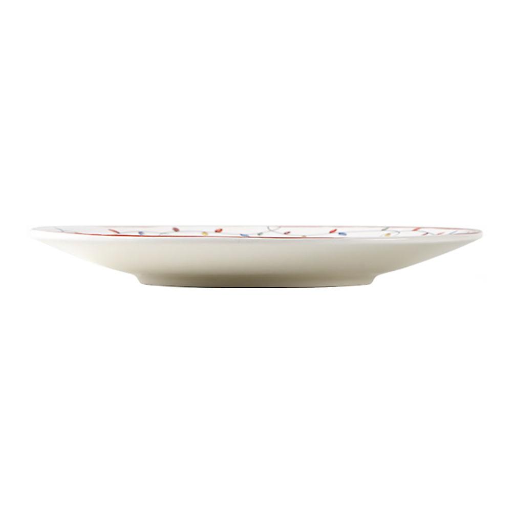 Gnome Pattern Ceramic Plate Xmas Food Serving Tableware Assorted Color 28x28cm Craftsmanship Coloring Technology 1Set