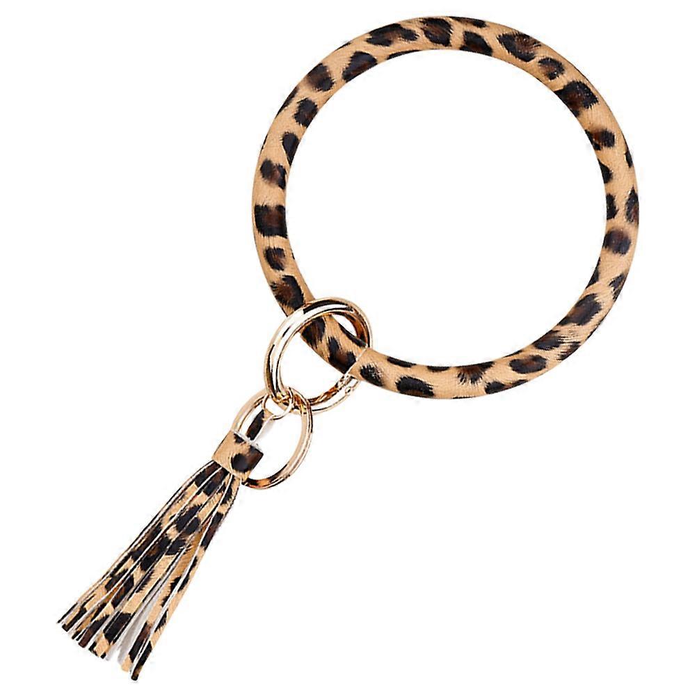 Key Bracelets For Women Circular Bracelet Shape Pu Leather Alloy Daily Use Hand Carry Purse Storage Prevent Keys From Falling 1Set