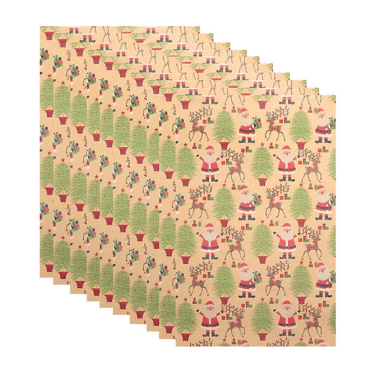 Holiday Wrapping Paper Set For Party And Dance Multi-Colored 70x50x0.1Cm 10Pcs