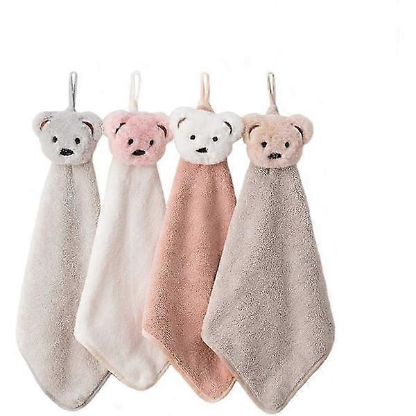 4-pack Hanging Towels for Bathroom and Kitchen, Extra Thick Towels with Hanging Loop