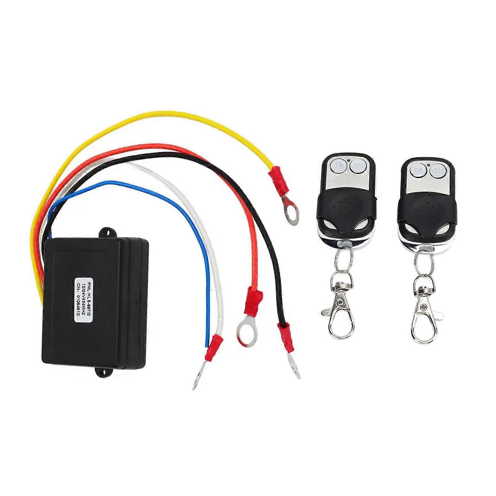 Easy Installation Fast Response for Truck ATV SUV Wireless Winch Remote Control Switch Receiver Kit 315-433MHZ Universal Multicolor