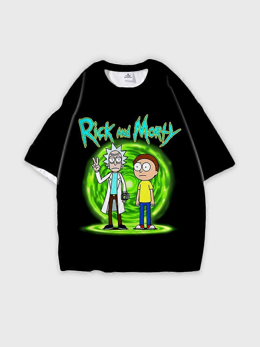 T-shirt round neck Animation Character Pattern loose short sleeve E998