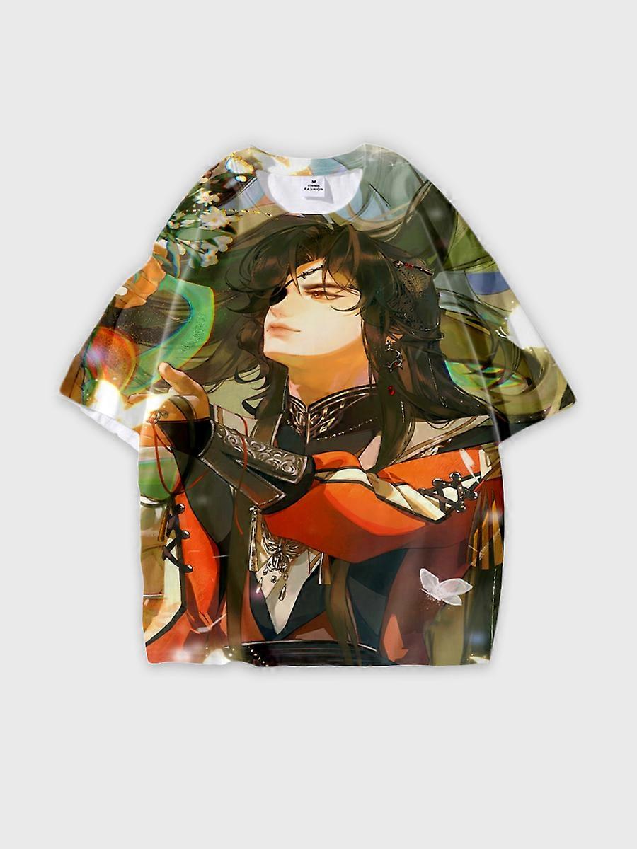 T-shirt round neck Role Pattern loose short sleeve E3537