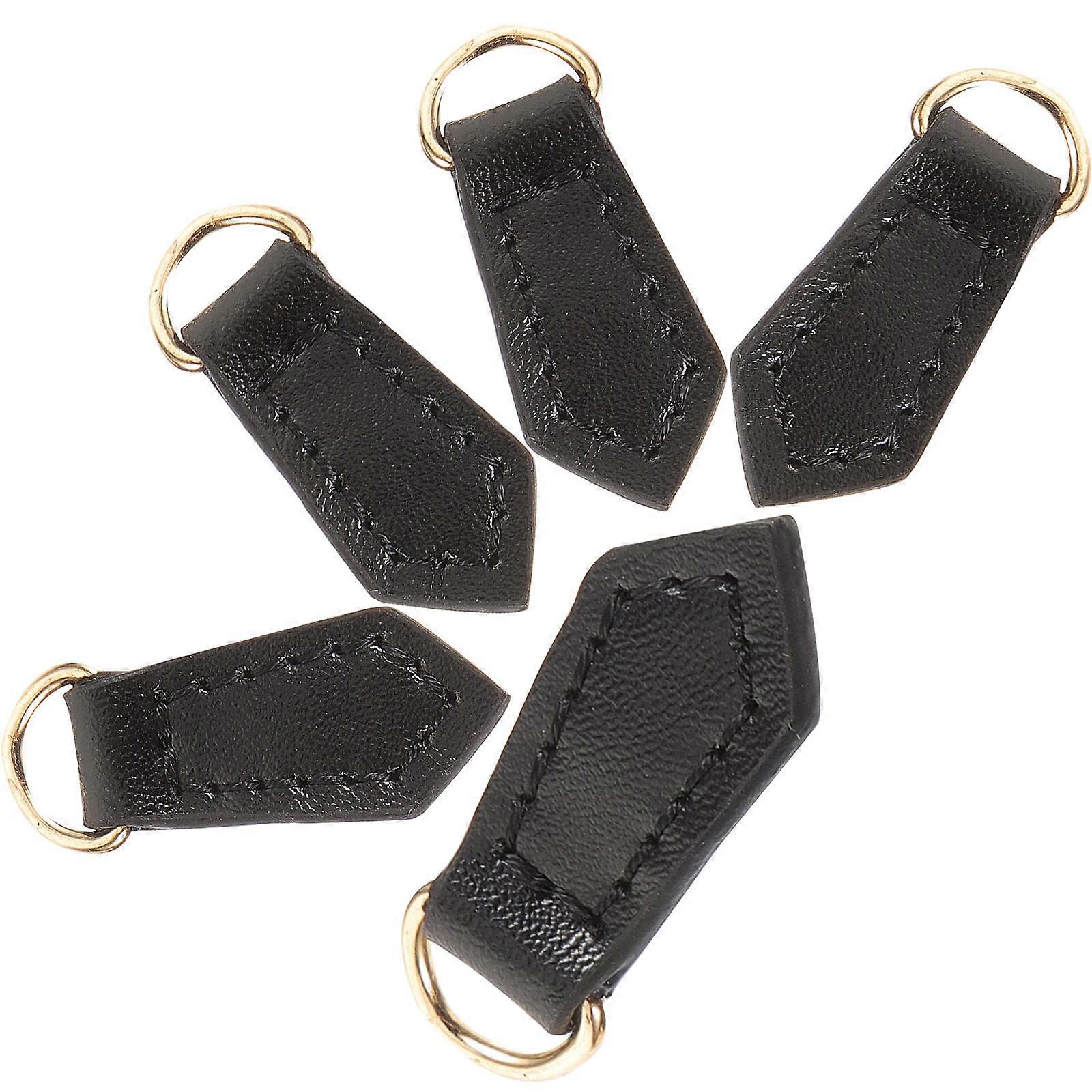 Zipper Pulls for Bags Jackets and Pants with Metal Handle Black 5 Pieces