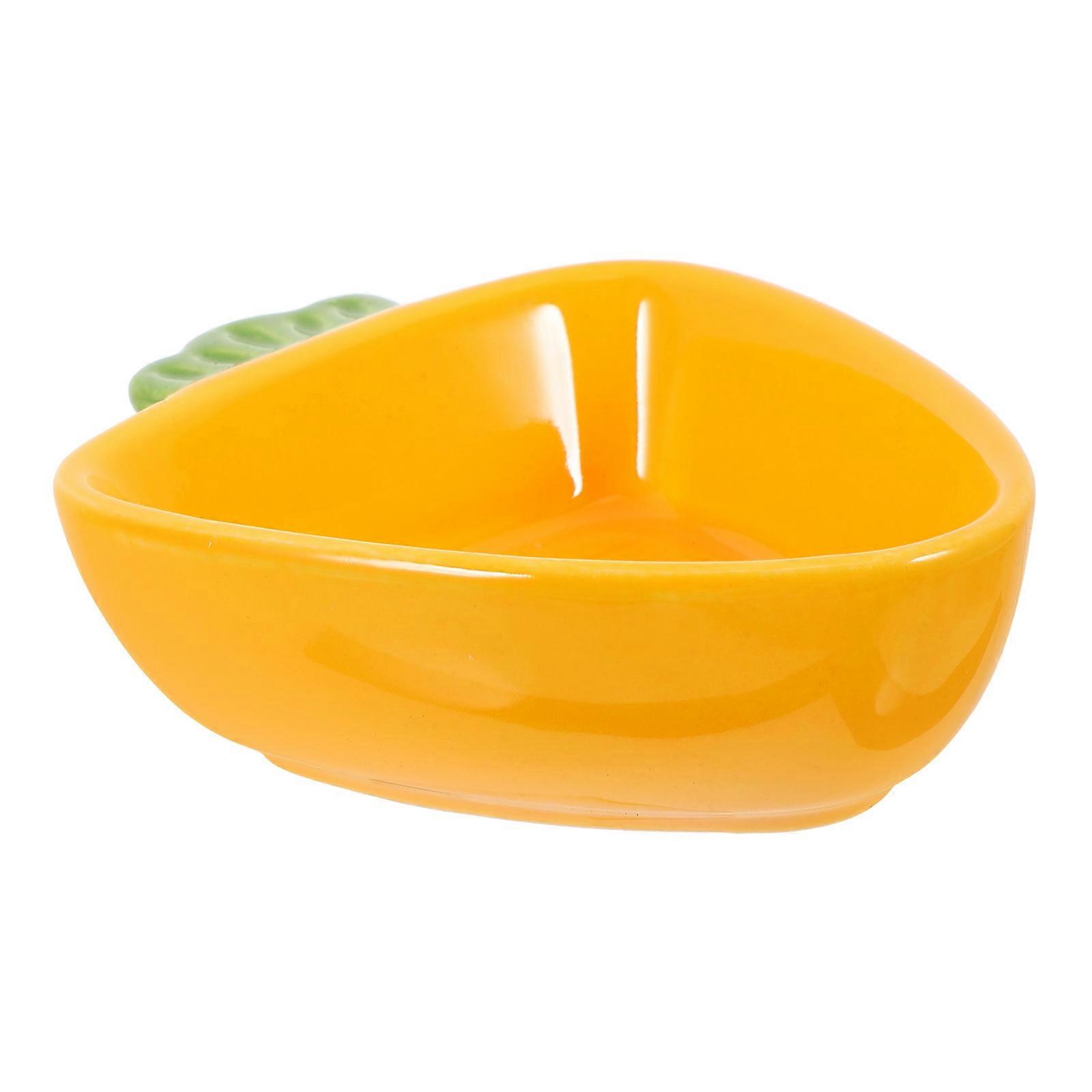 Carrot Shaped Dishes Porcelain Sauce Dish For Sushi Various Dining Scenarios Yellow 1Pcs