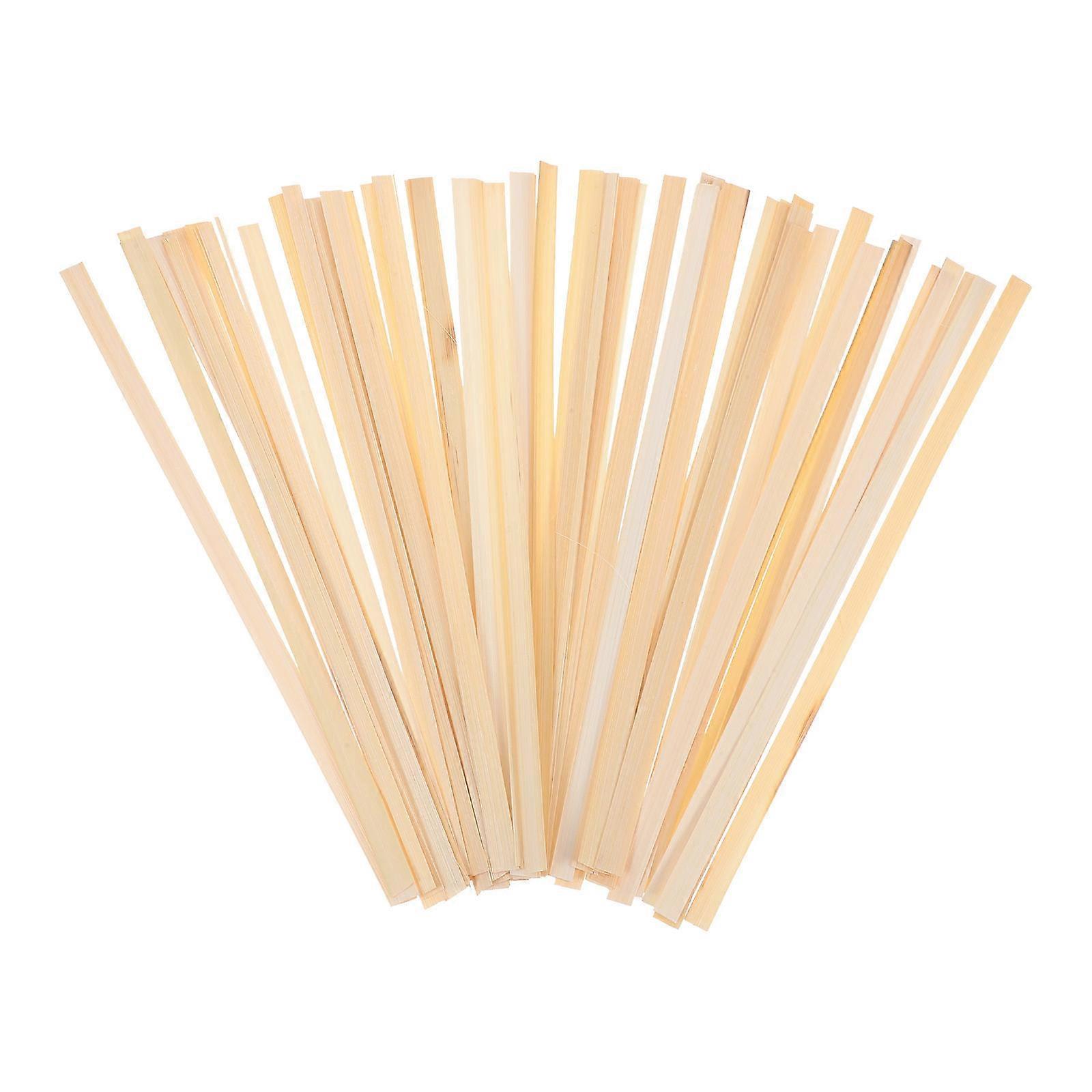 50PCS Bamboo Weaving Strips DIY Craft Kit for Fan Making, Wide Long Strips for Basket Weaving and Handmade Creative Projects