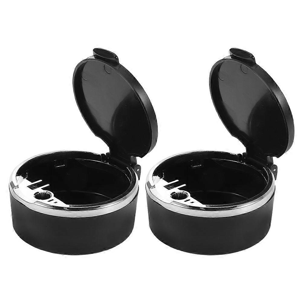 Portable Car Ashtray with Lid Smokeless, Odorless, Windproof, Compact Trash Holder for Cup Holder, Space Saving Travel Disposal for Auto