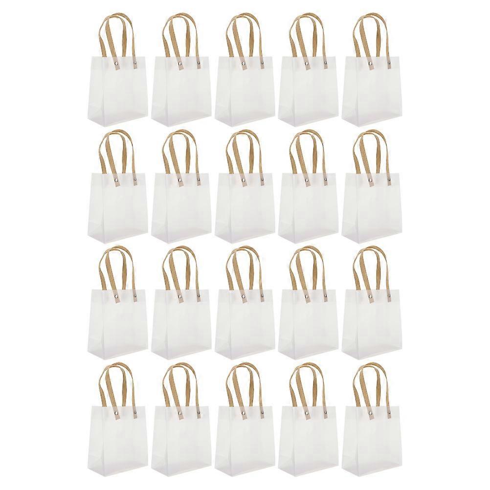 20pcs Transparent Handled Pouches – Clear Candy Bags for Weddings, Parties, Birthdays, and Baby Showers – Reusable Small Tote Bags