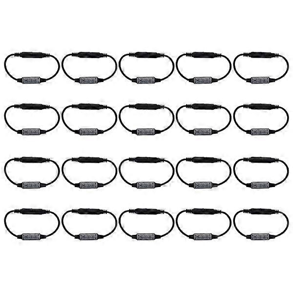 20x Low Profile Inline Controller Mini 3-Button Dimmers for Black LED Strip