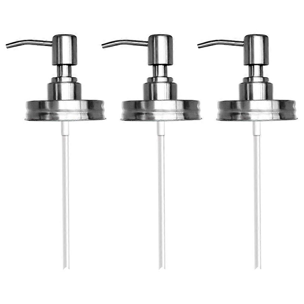 Press Pump Head 304 Stainless Steel Replacement Dispenser For Bathroom 3Pcs