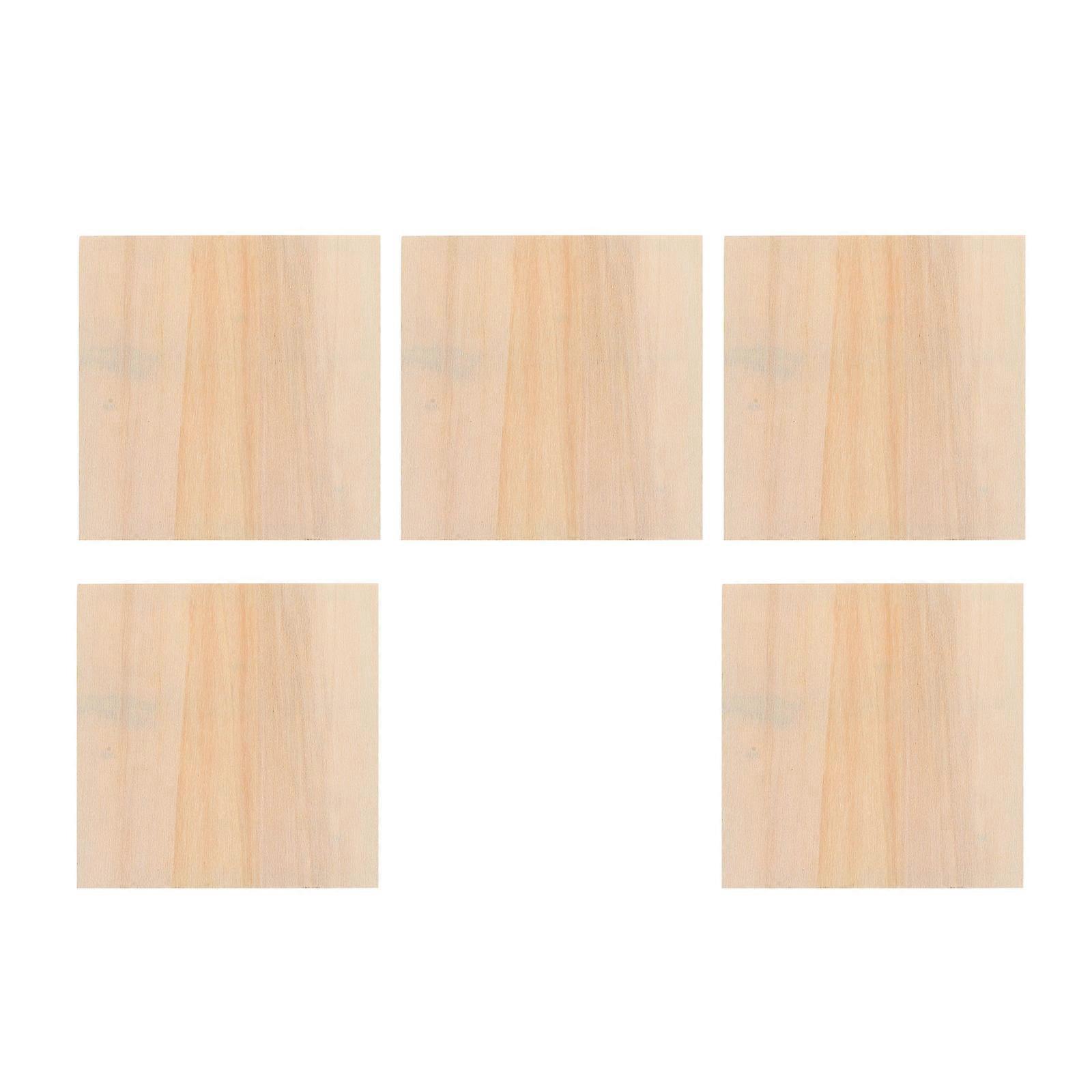 5pcs Unfinished Wooden Boards for DIY Clay Frames, Art Projects, and Creative Watercolor Painting – Educational Crafting Fun