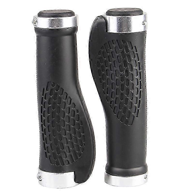 2025 Bicycle handlebar handle, double locked vice handlebar handle cover, ergonomic handle cover (silver)
