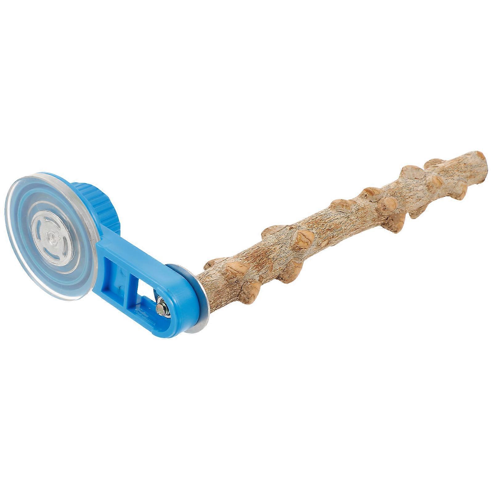 Wooden Bird Stand Rod with Suction Cups for Window 7.8 Inches