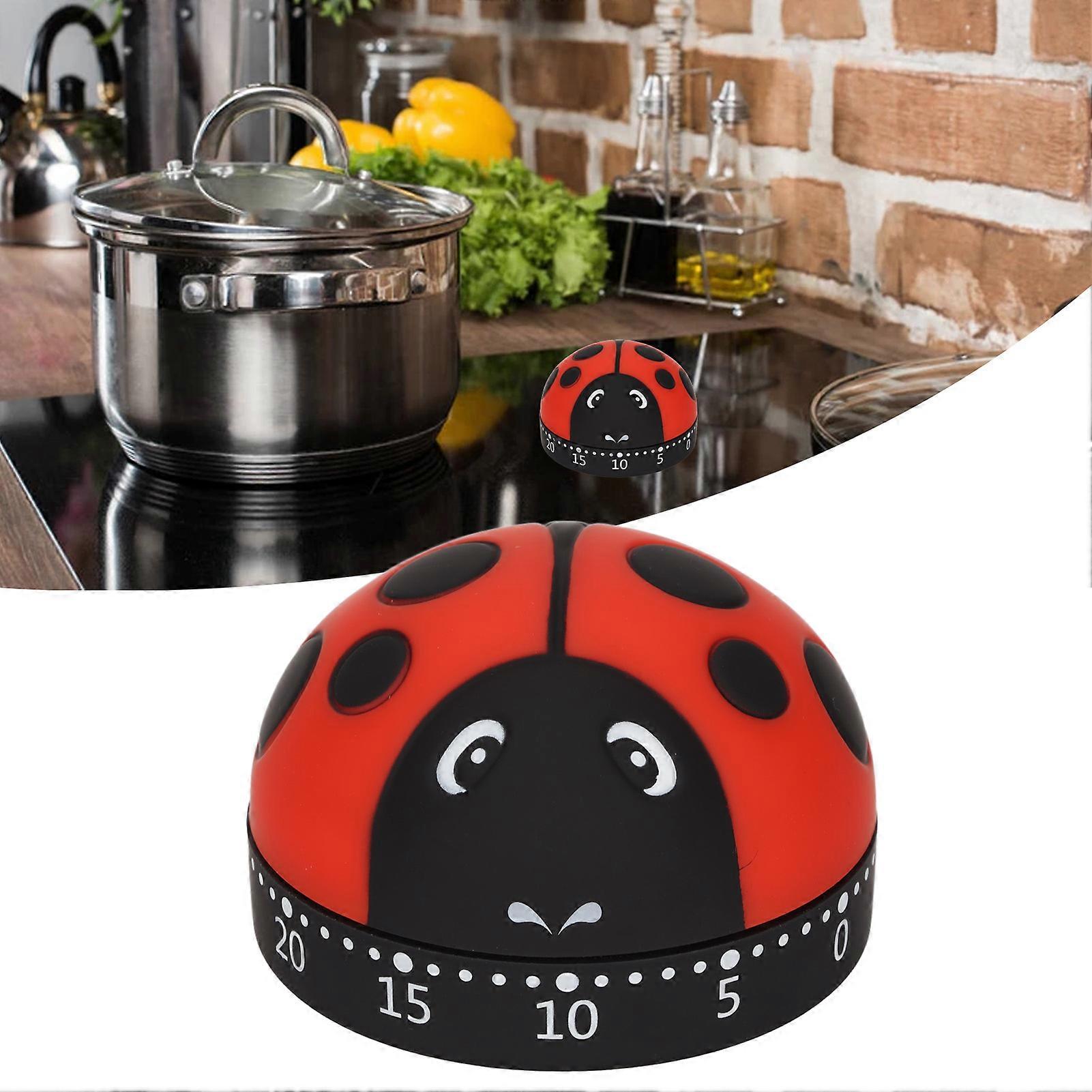 Ladybug Kitchen Timer 70dB Alert Stainless Steel 83g Compact