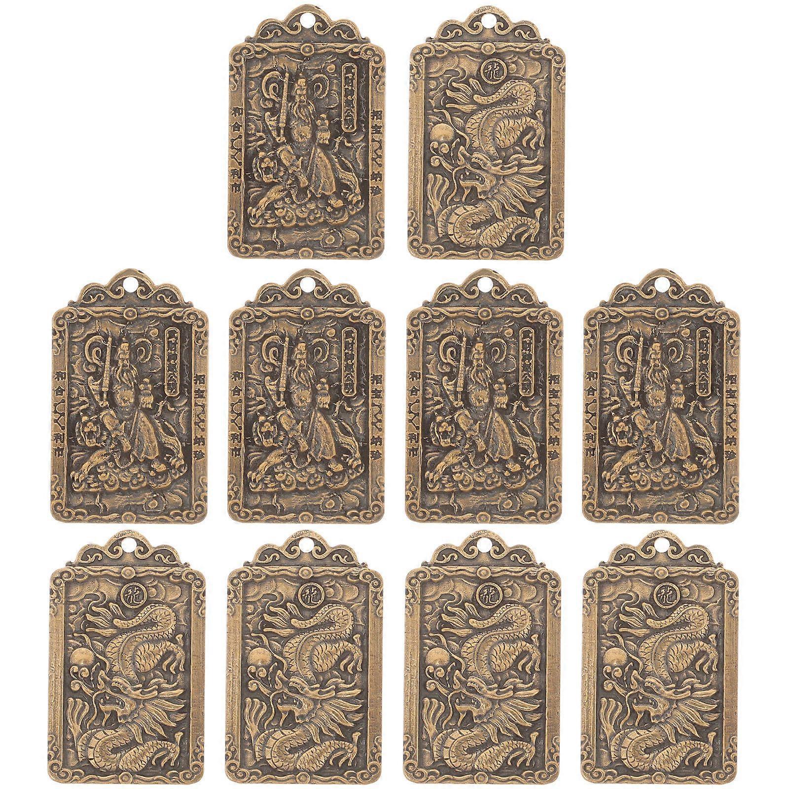 Golden Brass Luck Amulet Pendant for Decor with Workmanship and Compact Size 10pcs
