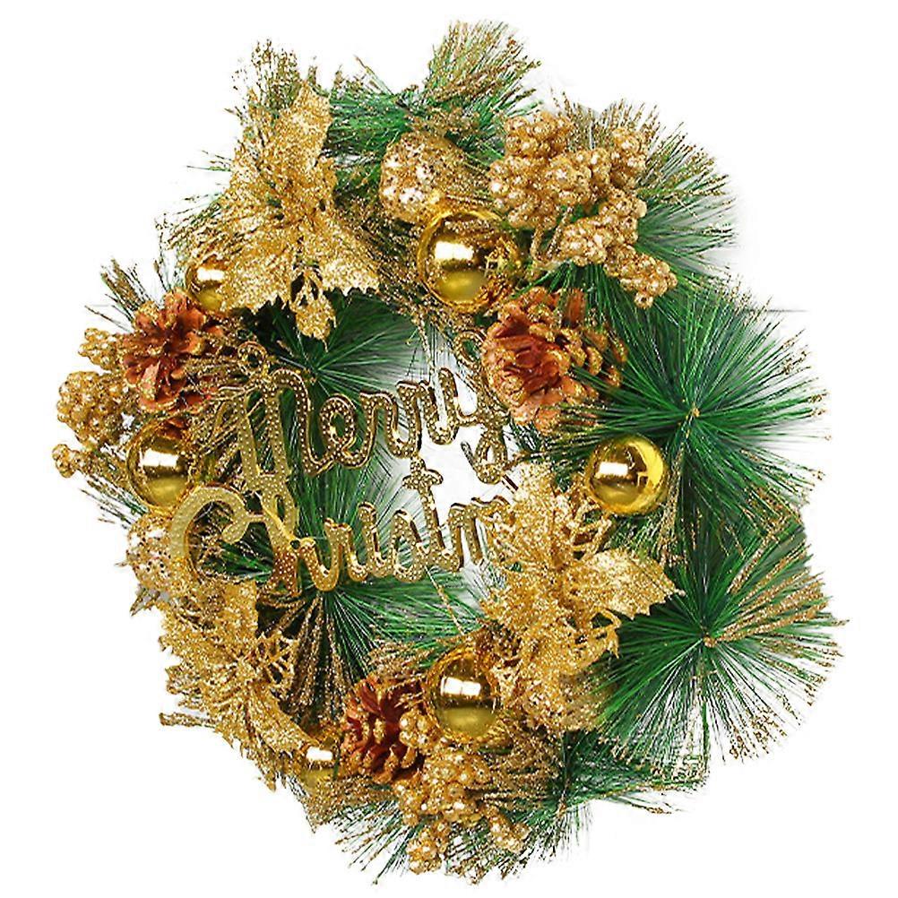 Wreath For Front Door Glitter Christmas Decoration For Outdoor Hanging Party Scene 30x30cm 1Pack