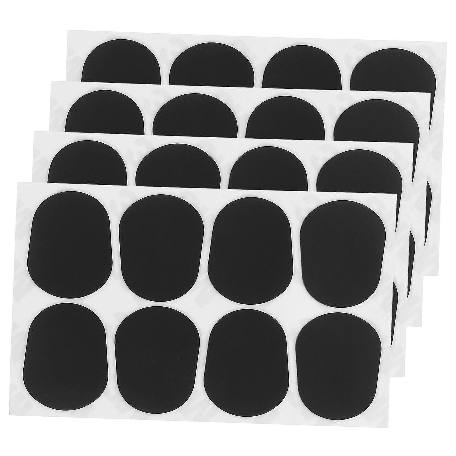 Saxophone Mouthpiece Cushions 4 Sheets Black Silicone Oval Pads for Professional Musicians Playing Saxophone