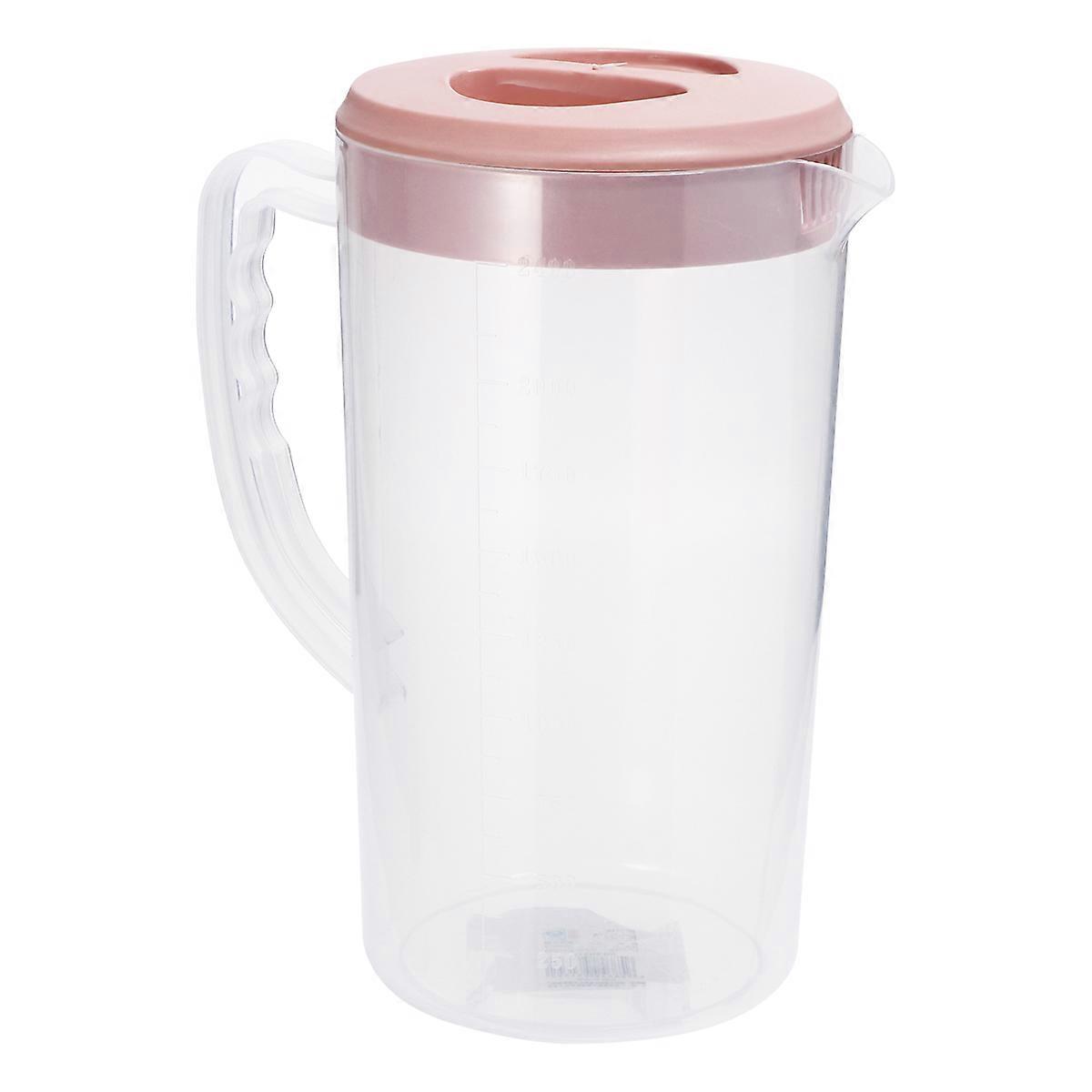 Pink Water Pitcher with Lid Large Capacity Cold and Hot Resistant for Home 2600ML