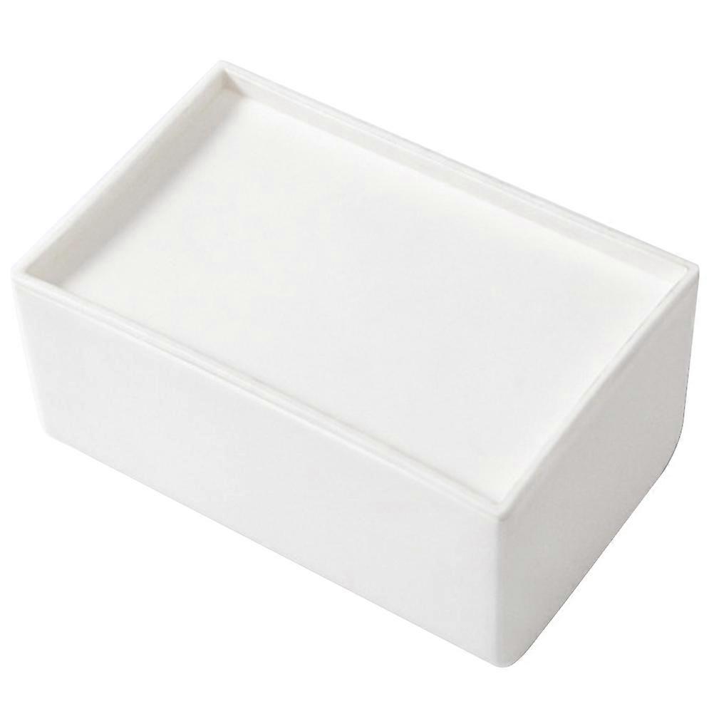Plastic Tissue Holder Storage Box Concise Desktop Paper Napkin Box Storage Container for Living Room (Large Size, White)