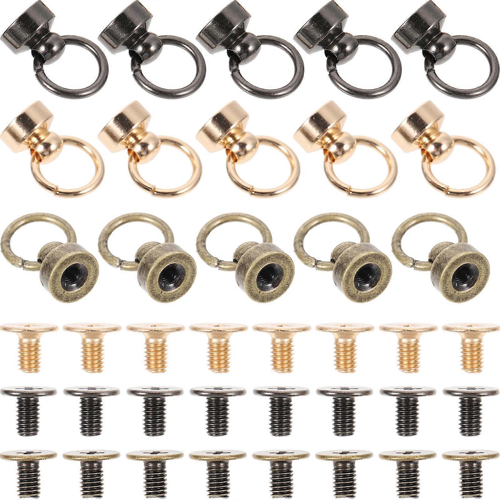 60Pcs Round Head Rivet Studs With Pulling Ring For DIY Art Making Assorted Color 1.50X0.80X0.80CM Crafting Fastening