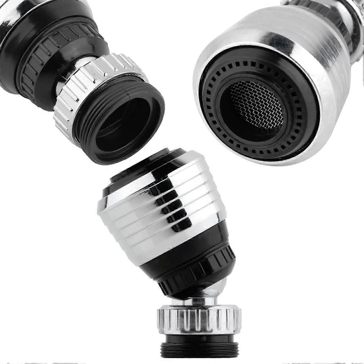 Tap Attachment Set, Durable Copper Faucet Filter, Water-Saving Bubble Attachment for Kitchen and Bathroom, Silver Finish