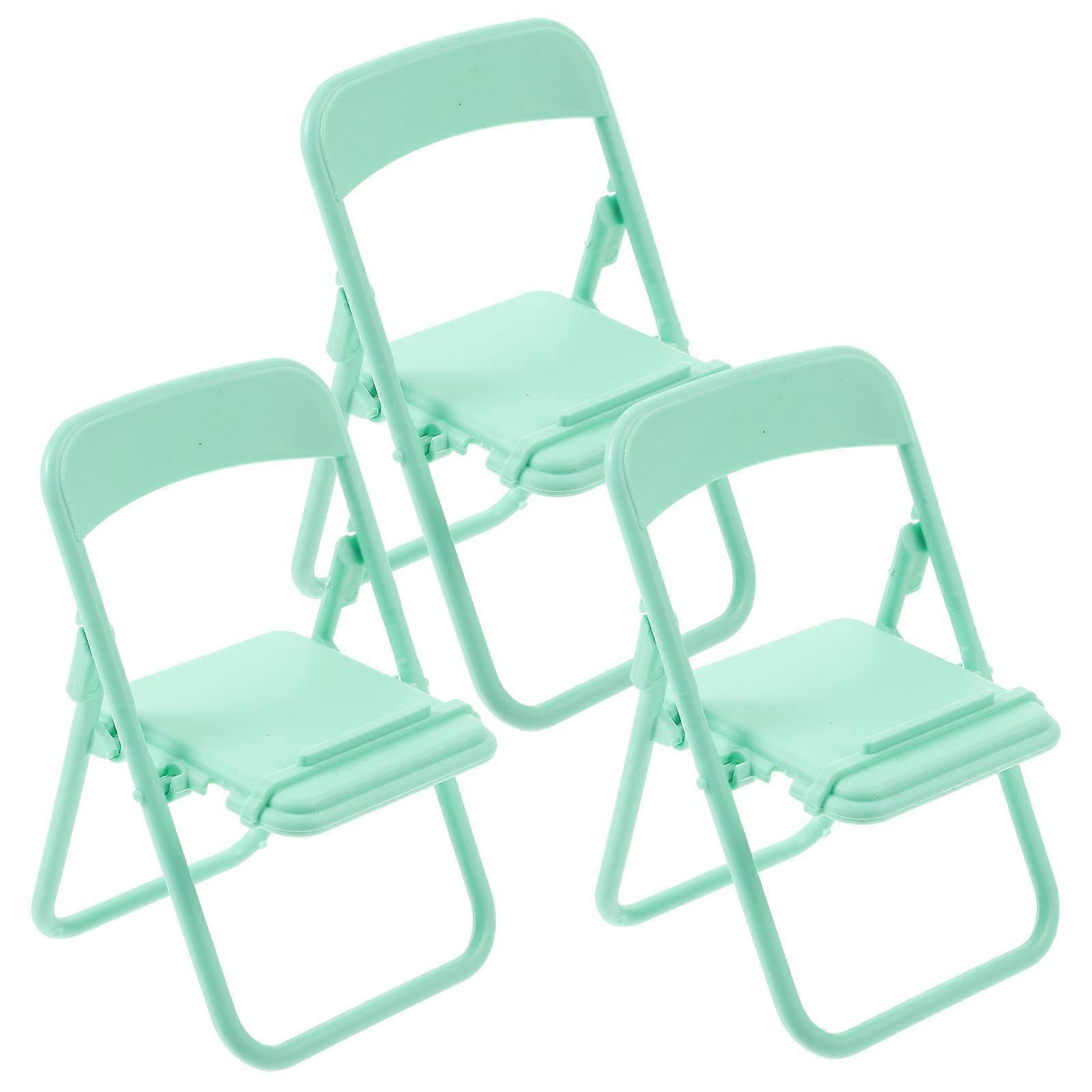 Adorable Miniature Chair for Dolls Made of Durable Plastic in Light Green Color Great for Home Use 3 Pieces