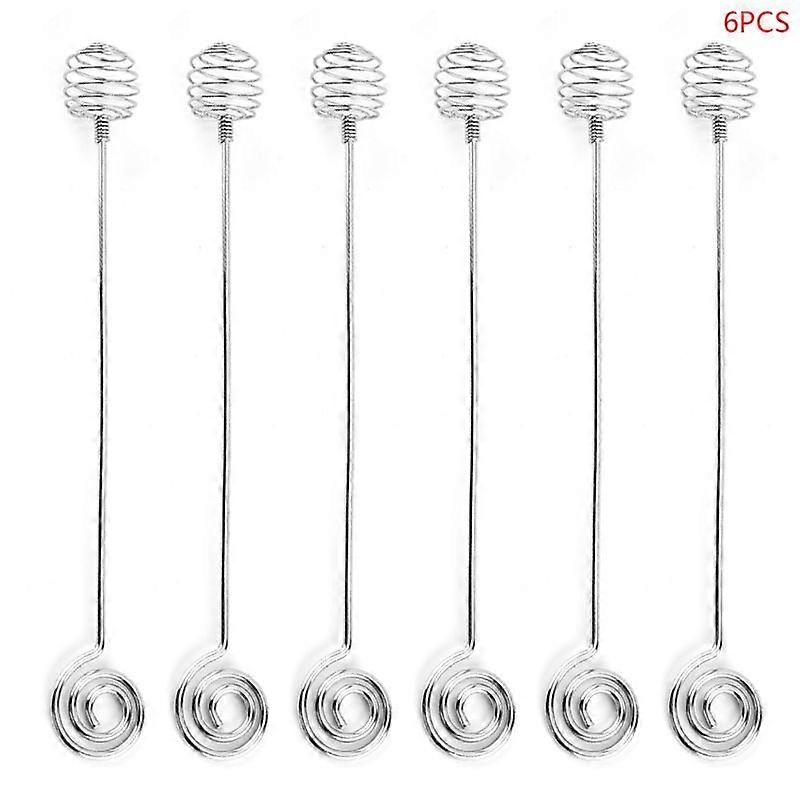 6pcs Stainless Steel Honey Scoop Stick Server Milk Stirring Rod for Syrup Pot Jar