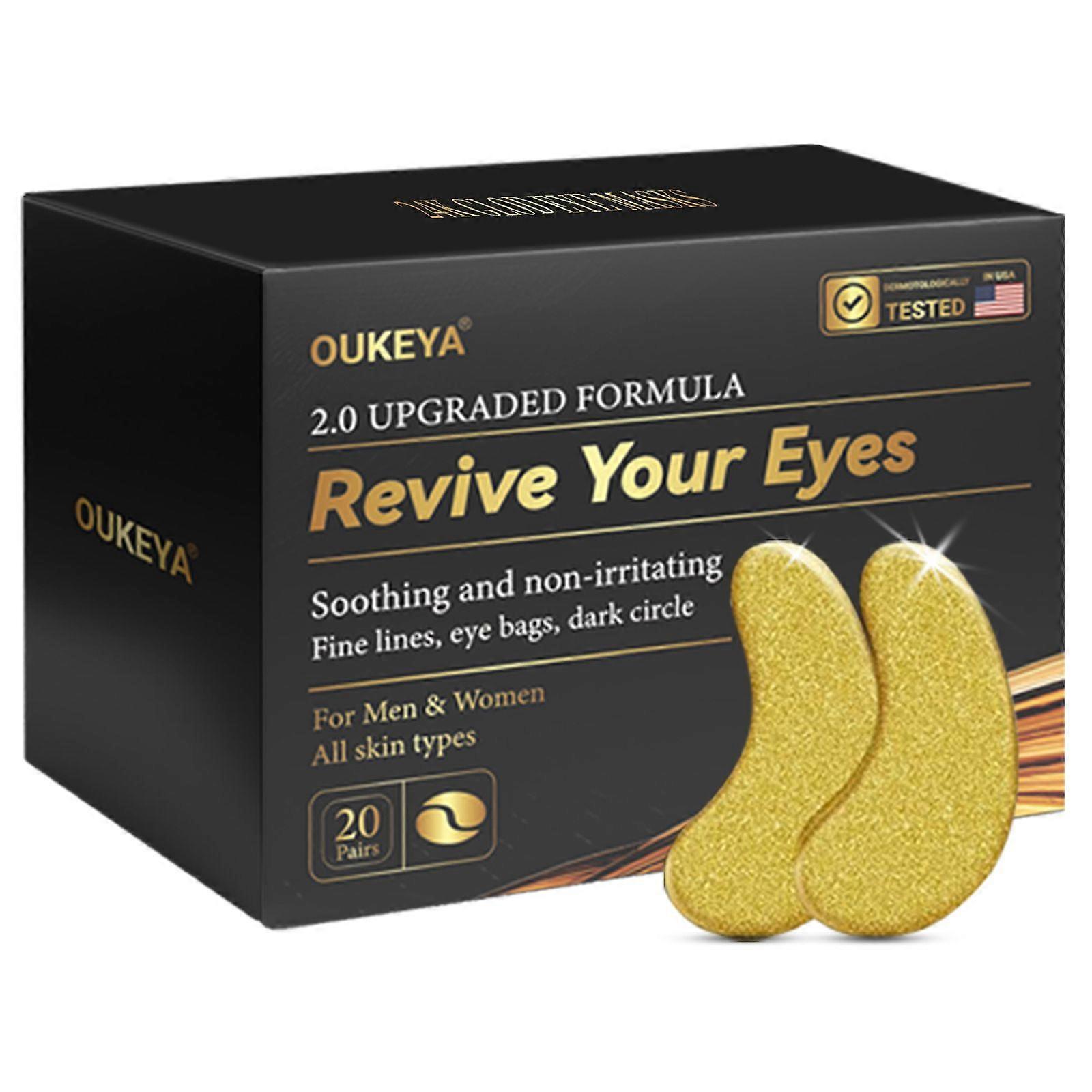 24k Gold Under Eye Mask for Puffy Eyes, Dark Circles,Bags and Wrinkles with Collagen,Soothing & Non-irritating, Revitalises and Refreshes Your Skin
